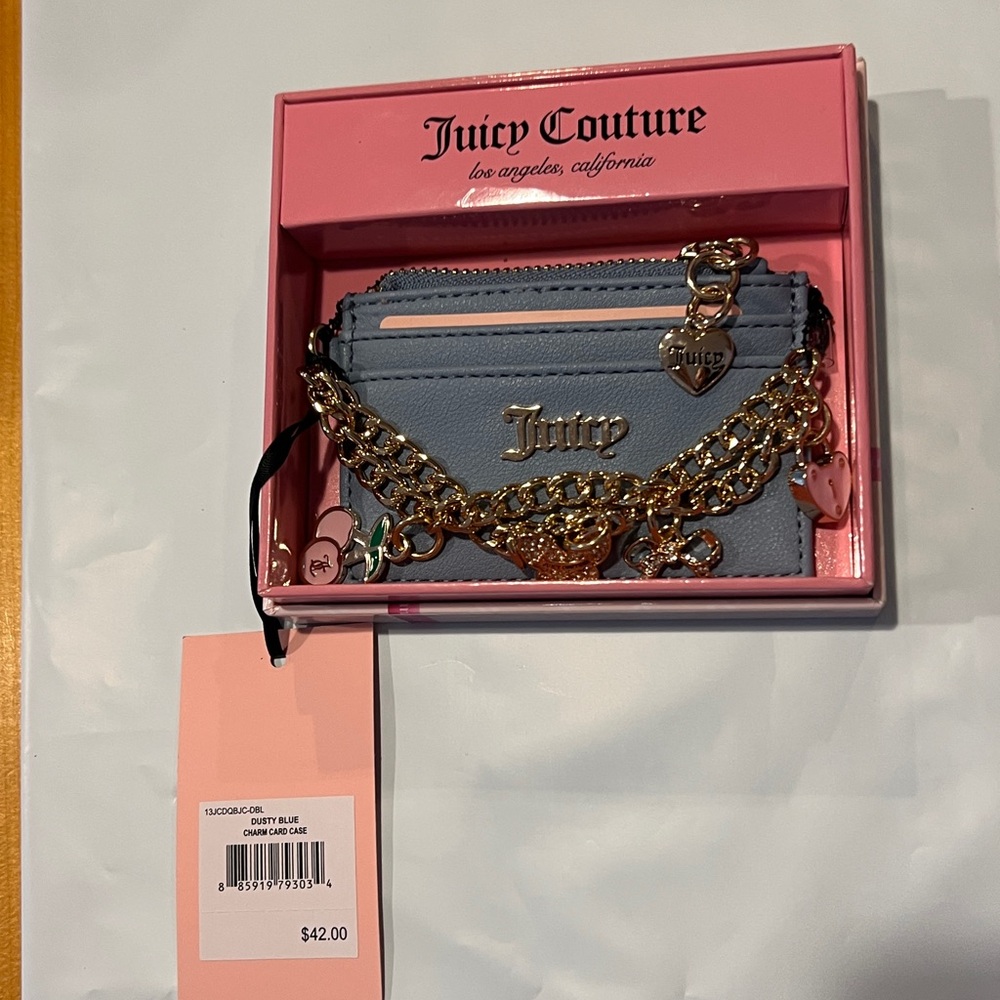 Juicy Couture Light Blue Wallet with Gold Accents